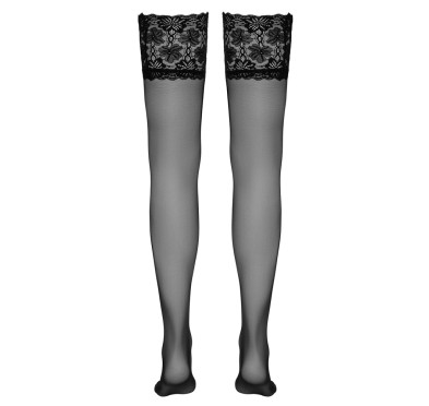 Cottelli LEGWEAR - Seksowne Czarne Pończochy Z Wysoką Koronką 6